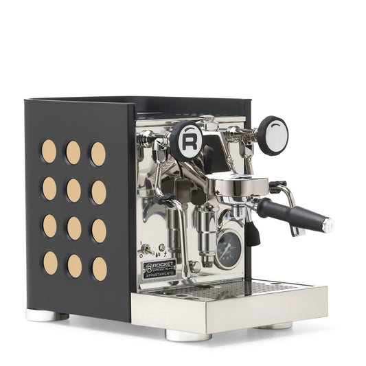 Rocket Espresso Appartamento TCA Espresso Machine - Black with Black Stripe — product view
