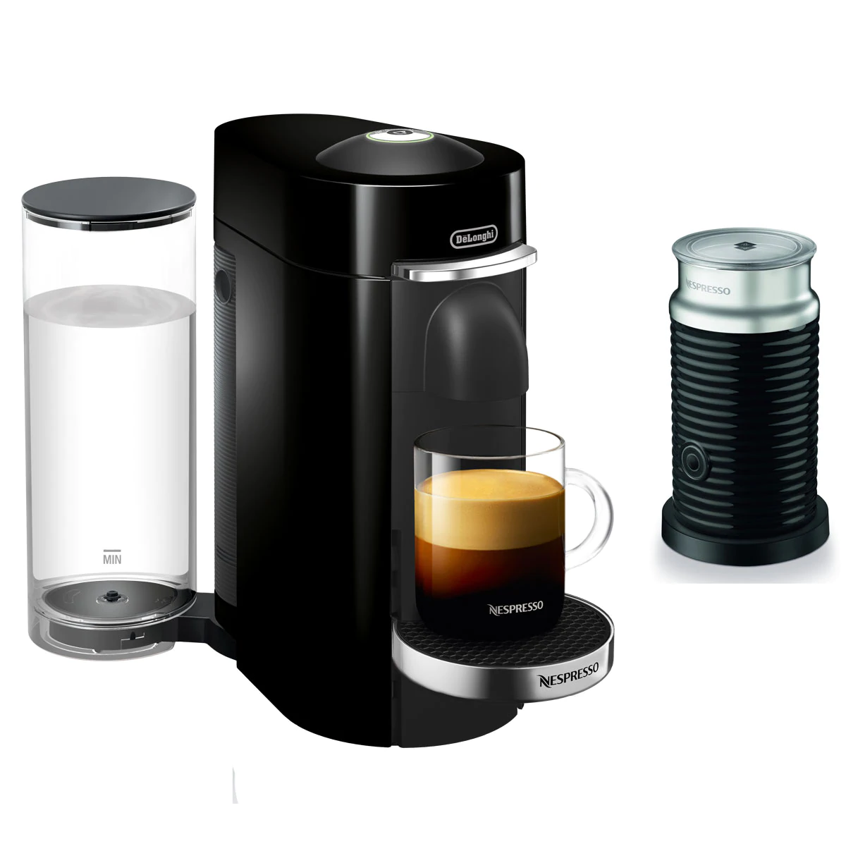 Nespresso Vertuo Plus Deluxe Espresso Machine by De'Longhi with Aeroccino - Black — product view