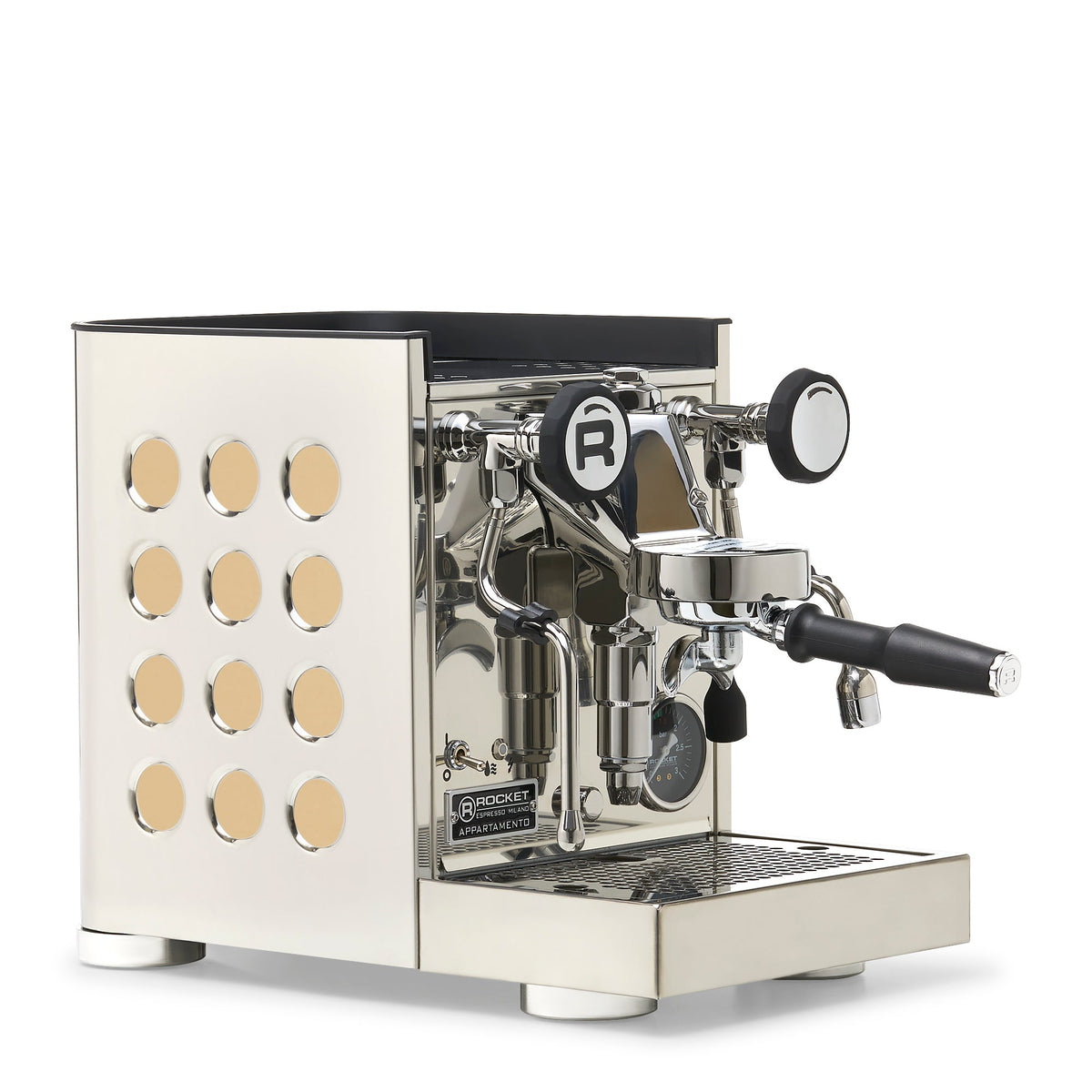 Rocket Espresso Appartamento TCA Espresso Machine - Stainless Steel with Black Stripe — product view